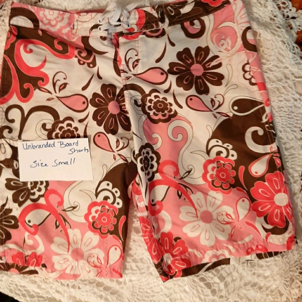 Unbranded Pink & Brown Floral Bikini Bottoms